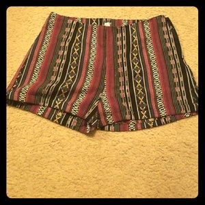 Alya Adorable Muliticolored Tribal Print Shorts